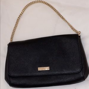 Kate Spade black purse with silver chain